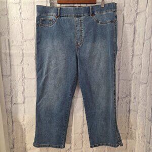 Gloria Vanderbilt Shape Effect Size 18 Medium Wash High Rise Capris